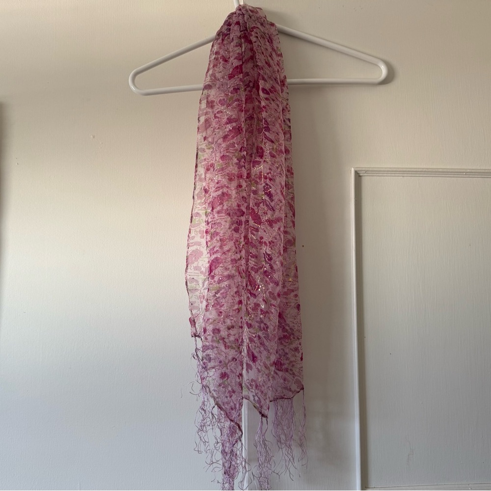 Elegant Pink Scarf 100% Silk